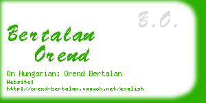 bertalan orend business card